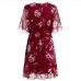 11Casual V Neck Print Chiffon Short Sleeve Dress 