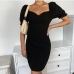 4Chic Pure Color Short Sleeve Dresses For Women