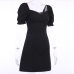 6Chic Pure Color Short Sleeve Dresses For Women