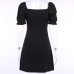 7Chic Pure Color Short Sleeve Dresses For Women