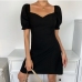 1Chic Pure Color Short Sleeve Dresses For Women