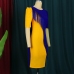 3Contrast Color Tassels Short Sleeve Dresses