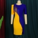 1Contrast Color Tassels Short Sleeve Dresses