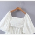 6Cute Puff Short Sleeve Square Neck Dress