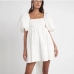 1Cute Puff Short Sleeve Square Neck Dress