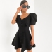 1Elegant Puff Sleeve V Neck Dresses For Women