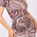 5Fashion Ripple Printed Short Sleeve Sheath Dress