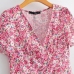 6Fashion Short Sleeve Button Up Floral Print Dress