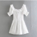 4Fashion Tie Wrap Ruffle White Short Sleeve Dress