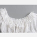 5Fashion Tie Wrap Ruffle White Short Sleeve Dress