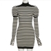 8Fashionable Mock Neck Striped Sheath Dress