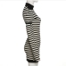 9Fashionable Mock Neck Striped Sheath Dress