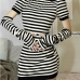 1Fashionable Mock Neck Striped Sheath Dress