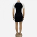 13Letter Printed Contrast Color Short Sleeve Dress