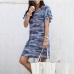 4New Camouflage Print Ruffled Sleeve Plus Size Dress