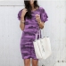 5New Camouflage Print Ruffled Sleeve Plus Size Dress