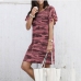 8New Camouflage Print Ruffled Sleeve Plus Size Dress