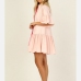 3New Contrast Color Ruffles Flare Sleeve Dress