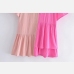 6New Contrast Color Ruffles Flare Sleeve Dress