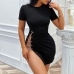 3Night Club Hollow Out Short Sleeve Mini Dress