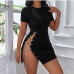 4Night Club Hollow Out Short Sleeve Mini Dress