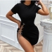 5Night Club Hollow Out Short Sleeve Mini Dress