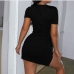 6Night Club Hollow Out Short Sleeve Mini Dress