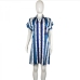 13Plus Size Contrast Color Striped Shirt Dress