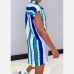 4Plus Size Contrast Color Striped Shirt Dress