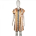 11Plus Size Contrast Color Striped Shirt Dress