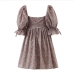 5Popular Square Neck Print Puff Sleeve Dress