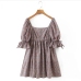 6Popular Square Neck Print Puff Sleeve Dress