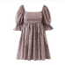 8Popular Square Neck Print Puff Sleeve Dress