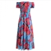 12Popular Strapless Print Short Sleeve Midi Dress