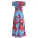 13Popular Strapless Print Short Sleeve Midi Dress