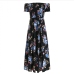 14Popular Strapless Print Short Sleeve Midi Dress