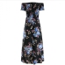 15Popular Strapless Print Short Sleeve Midi Dress