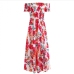 16Popular Strapless Print Short Sleeve Midi Dress