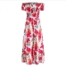 17Popular Strapless Print Short Sleeve Midi Dress