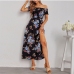 3Popular Strapless Print Short Sleeve Midi Dress