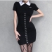 3Preppy Style Black Short Sleeve Dresses For Women