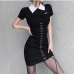 4Preppy Style Black Short Sleeve Dresses For Women