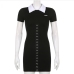 5Preppy Style Black Short Sleeve Dresses For Women