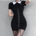 1Preppy Style Black Short Sleeve Dresses For Women