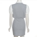 9Preppy Style Gray Hollow Out Short Sleeve Dresses