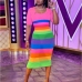 4Rainbow Slim Fitted Half Sleeve Dress