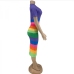 8Rainbow Slim Fitted Half Sleeve Dress