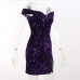 11Sequin Off Shoulder Slit Bodycon Dress