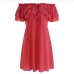 7Sexy Boat Neck Ruffles Short Sleeve Dress