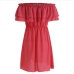 8Sexy Boat Neck Ruffles Short Sleeve Dress